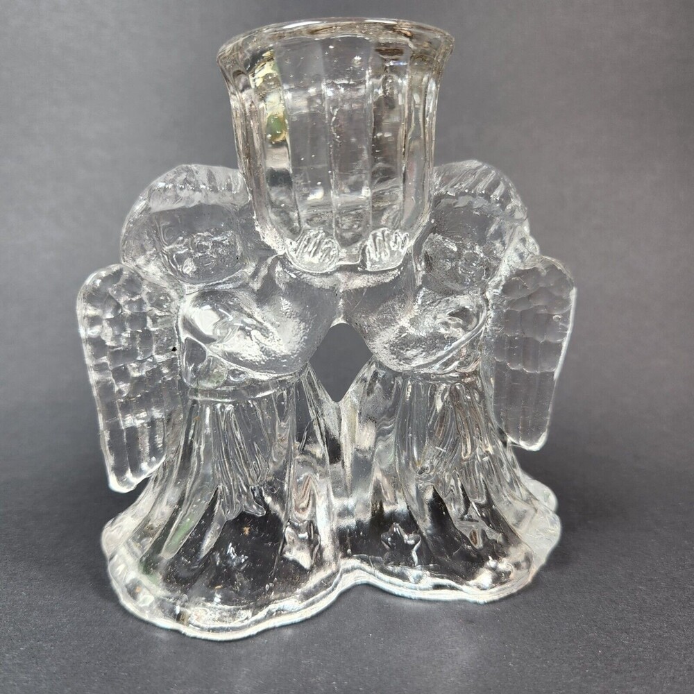 Vintage Centurion Collection Lead Crystal Angel Candle Holder Single Taper Box